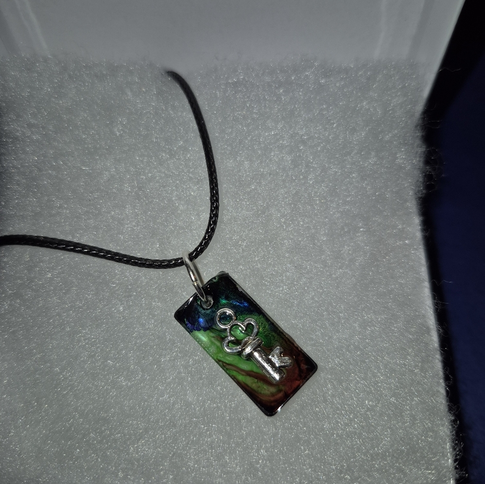 Elegant Multicolor Key Pendant Necklace